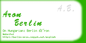 aron berlin business card